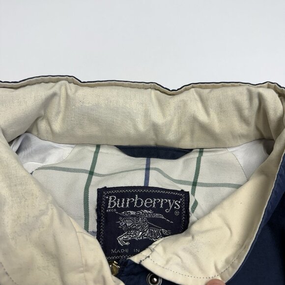 Vintage Burberry Jacket Womens Large 24x28 Blue Hide a Hood England - Picture 11 of 16